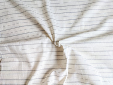Off White Cotton Stripes Fabric, Striped Handloom Fabric, Quilting Fabric